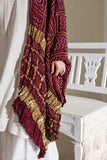 Maroon - Pure Modal Silk Bandhani Checks Pallu Dupatta with Zari Lagdi Patta