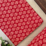 Pure Cotton Printed Fabric - Red/Cream Butta - Vastra Raag