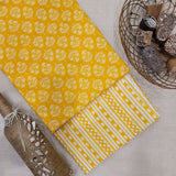 Yellow Pure Cotton Hand Block Printed 2 PC Suit - Vastra Raag