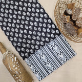 Black Pure Cotton Hand Block Printed 2 PC Suit - Vastra Raag