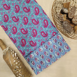 Steel Blue Pure Cotton Hand Block Printed 2 PC Suit - Vastra Raag