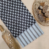 Black Pure Cotton Hand Block Printed 2 PC Suit - Vastra Raag