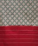 Pure Cotton Ikat Handloom Dupatta - Red/Grey - Vastra Raag