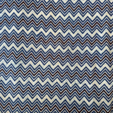 Pure Cotton Printed Fabric - Blue/Black Ajrakh Zig Zag - Vastra Raag