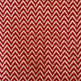Pure Cotton Printed Fabric - Red/Cream Zig Zag - Vastra Raag