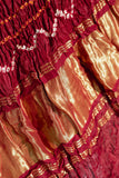 Maroon - Pure Modal Silk Bandhani Barbag Dupatta with Zari Lagdi Patta