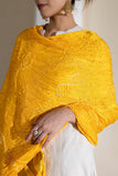 Yellow - Pure Modal Silk Lehriya Bandhani Dupatta with Zari Lagdi Patta