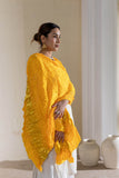 Yellow - Pure Modal Silk Lehriya Bandhani Dupatta with Zari Lagdi Patta
