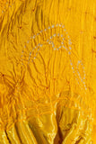 Yellow - Pure Modal Silk Lehriya Bandhani Dupatta with Zari Lagdi Patta