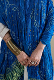Blue - Pure Modal Silk Lehriya Bandhani Dupatta with Zari Lagdi Patta