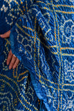 Blue - Pure Modal Silk Bandhani Barbag Dupatta with Zari Lagdi Patta