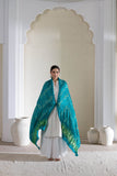 Rama Green - Pure Modal Silk Lehriya Bandhani Dupatta with Zari Lagdi Patta