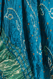 Rama Green - Pure Modal Silk Lehriya Bandhani Dupatta with Zari Lagdi Patta
