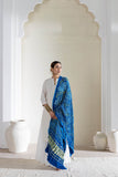 Blue - Pure Modal Silk Bandhani Barbag Dupatta with Zari Lagdi Patta
