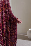 Wine - Pure Modal Silk Bandhani Barbag Dupatta with Zari Lagdi Patta