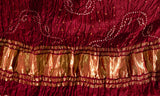 Maroon - Pure Modal Silk Lehriya Bandhani Dupatta with Zari Lagdi Patta