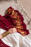 Maroon - Pure Modal Silk Lehriya Bandhani Dupatta with Zari Lagdi Patta