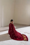 Maroon - Pure Modal Silk Lehriya Bandhani Dupatta with Zari Lagdi Patta