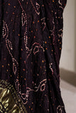 Black - Pure Modal Silk Lehriya Bandhani Dupatta with Zari Lagdi Patta