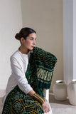 Bottle Green - Pure Modal Silk Bandhani Barbag Dupatta with Zari Lagdi Patta