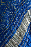 Blue - Pure Modal Silk Bandhani Barbag Dupatta with Zari Lagdi Patta