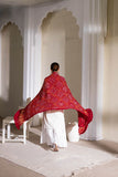 Red - Pure Modal Silk Bandhani Barbag Dupatta with Zari Lagdi Patta