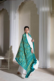 Rama Green - Pure Modal Silk Bandhani Barbag Dupatta with Zari Lagdi Patta