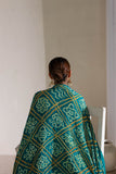 Rama Green - Pure Modal Silk Bandhani Barbag Dupatta with Zari Lagdi Patta