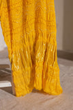 Yellow - Pure Modal Silk Bandhani Barbag Dupatta with Zari Lagdi Patta