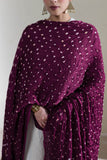 Wine - Pure Modal Silk Bandhani Dani Dupatta with Zari Lagdi Patta