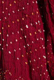Maroon - Pure Modal Silk Bandhani Dani Dupatta with Zari Lagdi Patta
