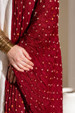 Maroon - Pure Modal Silk Bandhani Dani Dupatta with Zari Lagdi Patta