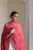 Pink - Pure Modal Silk Bandhani Barbag Dupatta with Zari Lagdi Patta