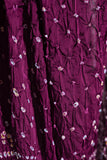 Wine - Pure Modal Silk Bandhani Dani Dupatta with Zari Lagdi Patta