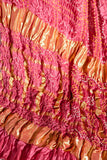 Pink - Pure Modal Silk Bandhani Checks Pallu Dupatta with Zari Lagdi Patta