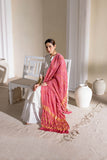 Pink - Pure Modal Silk Bandhani Checks Pallu Dupatta with Zari Lagdi Patta