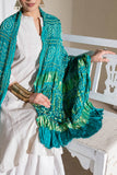Rama Green - Pure Modal Silk Bandhani Checks Pallu Dupatta with Zari Lagdi Patta