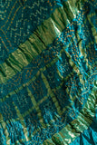 Rama Green - Pure Modal Silk Bandhani Checks Pallu Dupatta with Zari Lagdi Patta