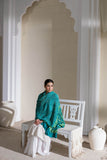 Rama Green - Pure Modal Silk Bandhani Checks Pallu Dupatta with Zari Lagdi Patta