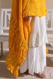 Yellow - Pure Modal Silk Bandhani Checks Pallu Dupatta with Zari Lagdi Patta