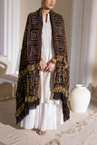 Black - Pure Modal Silk Bandhani Checks Pallu Dupatta with Zari Lagdi Patta