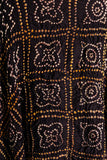 Black - Pure Modal Silk Bandhani Checks Pallu Dupatta with Zari Lagdi Patta
