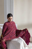 Wine - Pure Modal Silk Bandhani Checks Pallu Dupatta with Zari Lagdi Patta