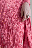 Pink - Pure Modal Silk Lehriya Bandhani Dupatta with Zari Lagdi Patta