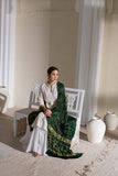 Bottle Green - Pure Modal Silk Bandhani Checks Pallu Dupatta with Zari Lagdi Patta