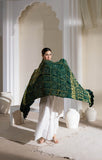 Bottle Green - Pure Modal Silk Bandhani Checks Pallu Dupatta with Zari Lagdi Patta