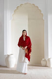 Red - Pure Modal Silk Bandhani Dani Dupatta with Zari Lagdi Patta