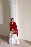 Red - Pure Modal Silk Bandhani Dani Dupatta with Zari Lagdi Patta