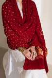 Red - Pure Modal Silk Bandhani Dani Dupatta with Zari Lagdi Patta
