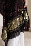 Black - Pure Modal Silk Bandhani Dani Dupatta with Zari Lagdi Patta